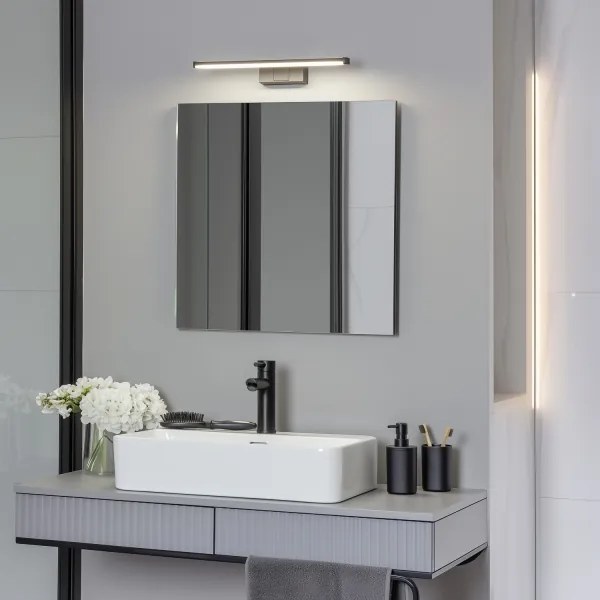 Brilagi - VESTRA Specchio da bagno con luce LED, 8W/230V, 40 cm, IP44, Nero