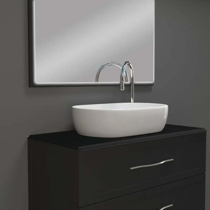 Top per lavabo Tiffany BADEN HAUS L 103 x H 1.9 x P 48 cm grafite mdf, opaco