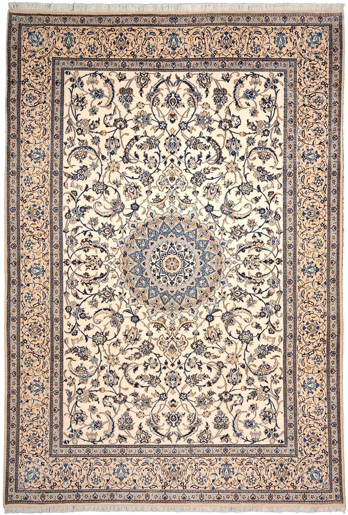 Nain Tappeto persiano 240x360 Beige (Iran) Annodato A Mano