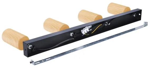 Brilagi - Faretto SELE 4xGU10/30W/230V nero/decorazioni in rovere