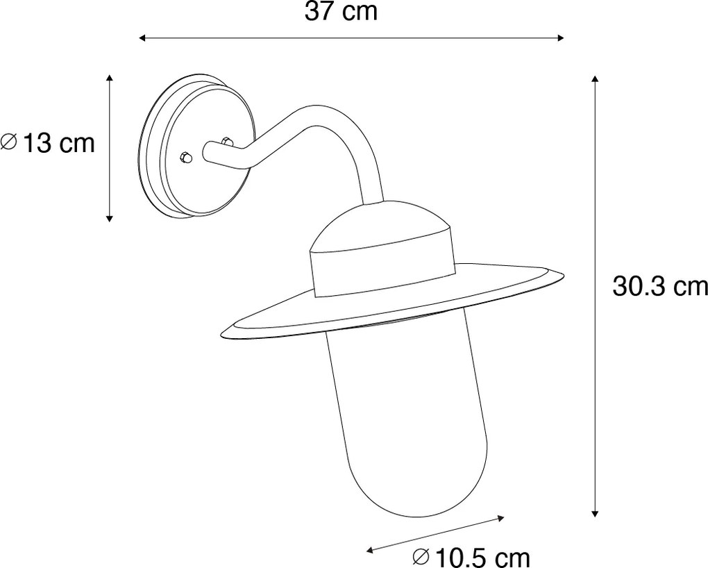 Lampada da parete moderna per esterno verde scuro IP44 - Kansas