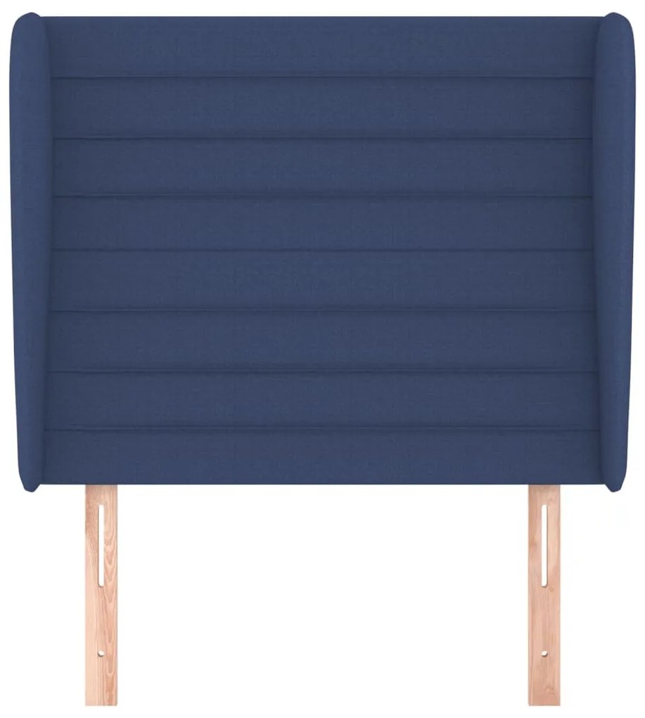 Testiera ad orecchio blu 103x23x118/128 cm in tessuto