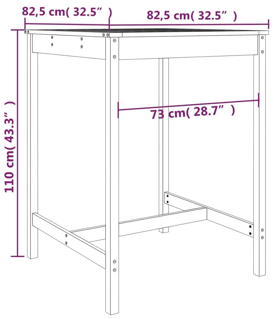 Set Bar da Giardino 5 pz Miele in Legno Massello di Pino