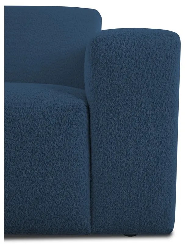 Divano bouclé blu scuro 228 cm Roxy - Scandic