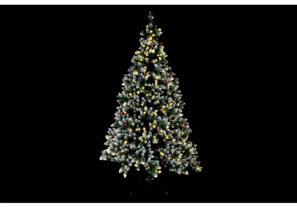 Albero di Natale DKD Home Decor Bianco Rosso Verde PVC Ananas Nevoso 125 x 125 x 210 cm