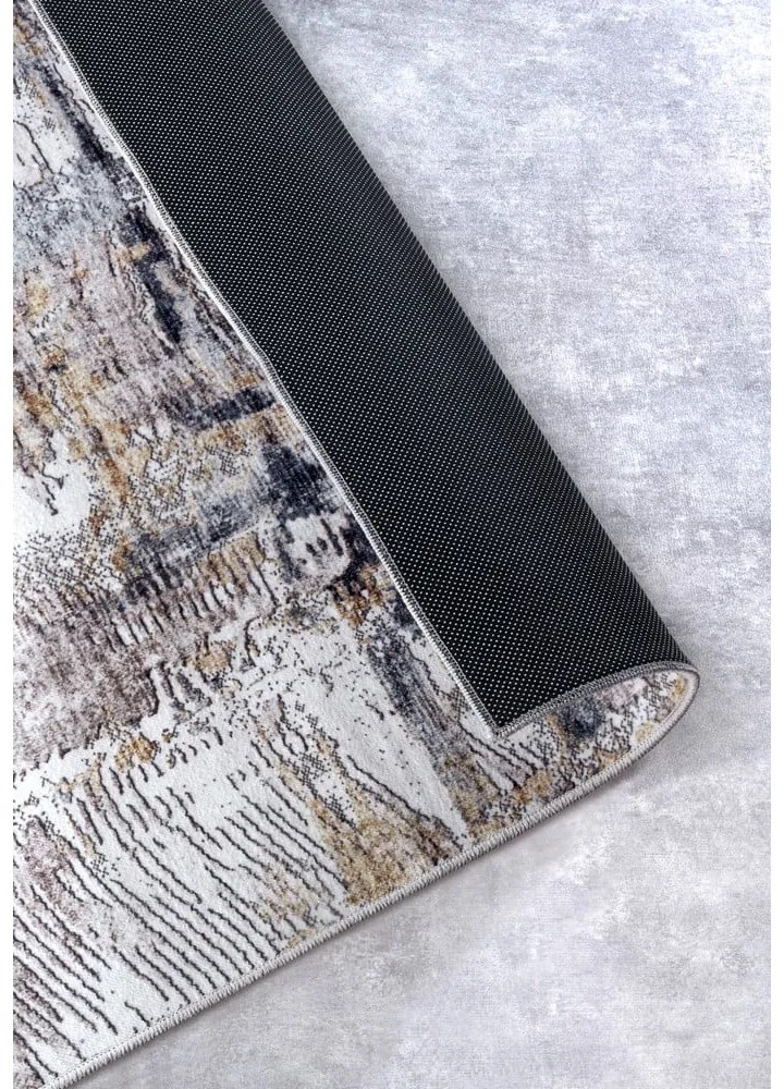 Tappeto grigio chiaro 80x150 cm Malard Anthracite Gold - Elle Decoration