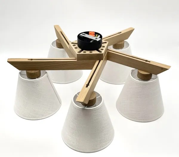 Brilagi - LED Lampadario a plafone ANTHONY 5xE14/40W/230V quercia/bianco