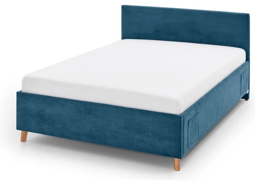 Letto da bambini blu imbottito con contenitore con rete inclusa 140x200 cm Cool – Meise Möbel