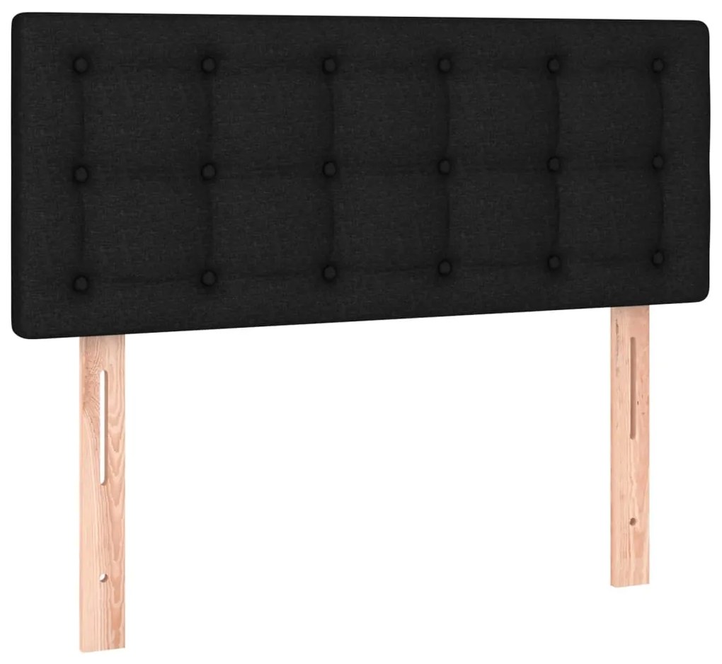Testiera nera 100x5x78/88 cm in tessuto