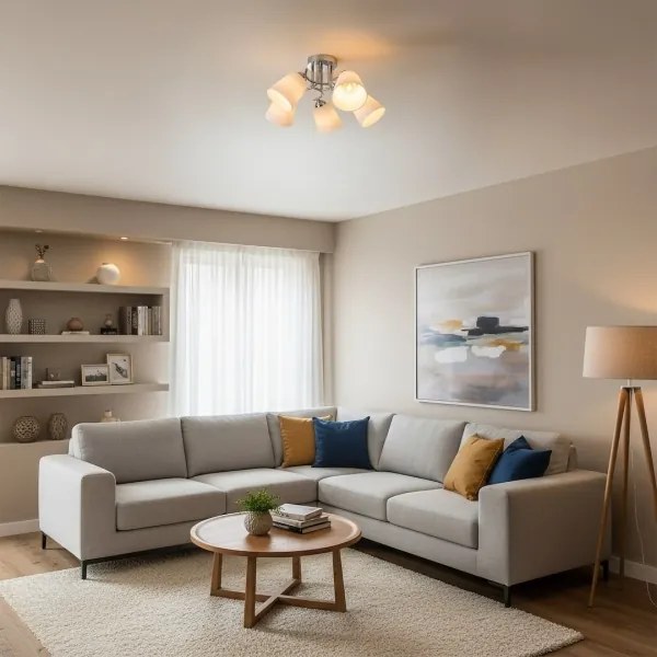 Plafoniera PAFOS 5xE27/15W/230V cromo lucido