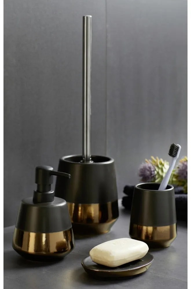 Set di accessori da bagno in ceramica nera Brandol - Wenko