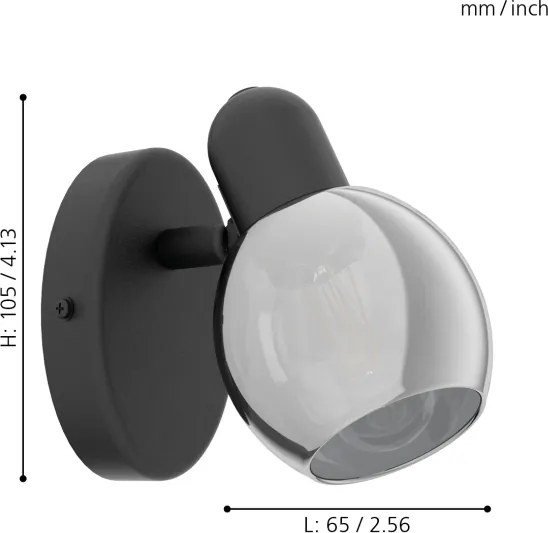 Eglo 98624 - Faretto da parete POLLICA 1xE14/10W/230V