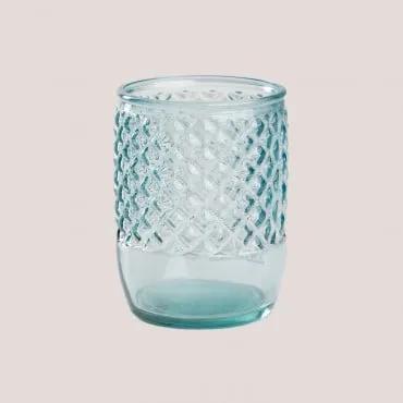 Bicchiere in vetro riciclato Anett Blu Celeste - Sklum