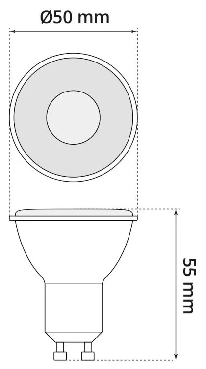 Faretto LED GU10 8W, Angolo 36°, OSRAM LED Colore Bianco Caldo 3.000K