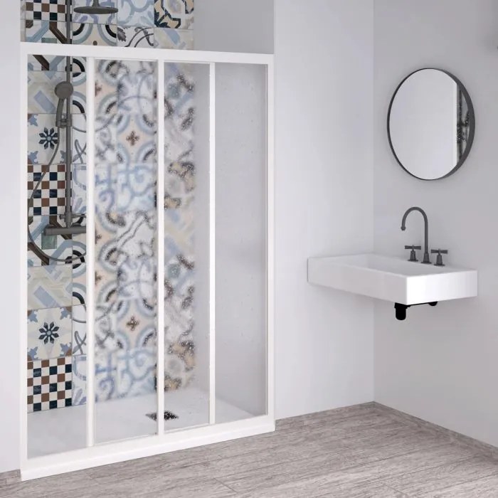 Box Porta doccia in acrilico un lato Scorrevole laterale reversibile 110 (adattabilità 106-111cm)