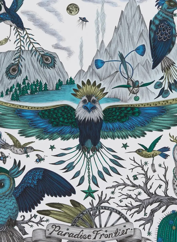 Clarke & Clarke Carta da parati Frontier - Blue
