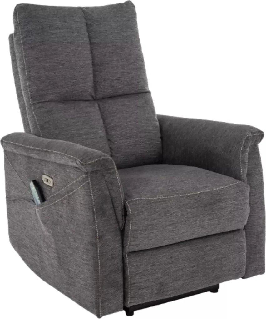 Poltrona relax elettrica Neptun M Brego in tessuto grigio scuro