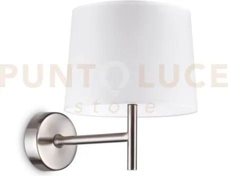 Set up applique 1 luce attacco e27 in metallo nickel senza paralume