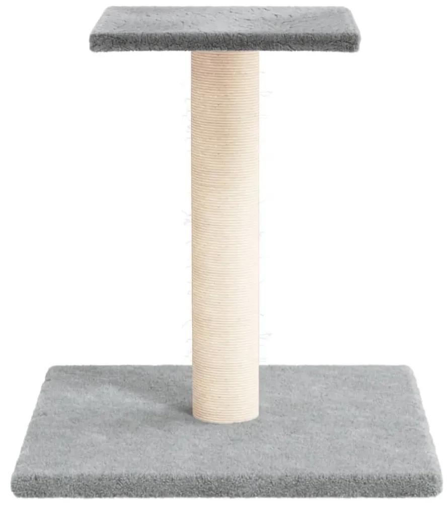 Palo tiragraffi per gatti con piattaforma grigio chiaro 38 cm
