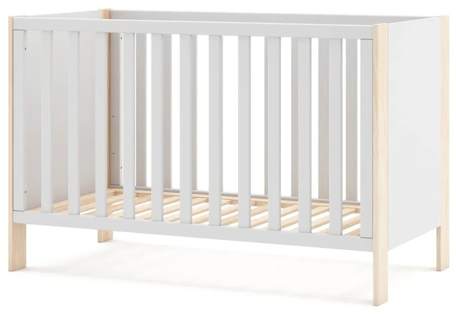 Lettino bianco/naturale 60x120 cm Esteban - Marckeric