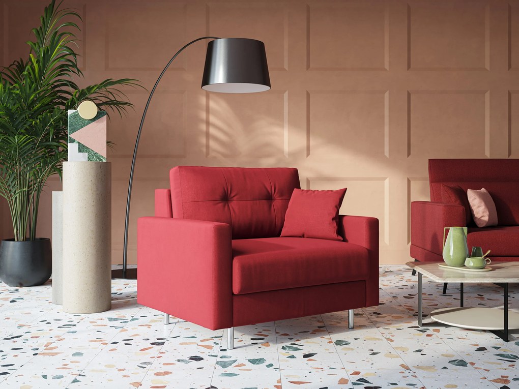 Megan poltrona letto in microfibra smacchiabile T11 rosso