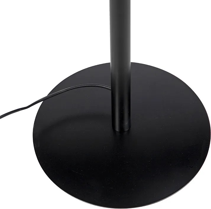 Lampada da terra retrò nera con paralume rosa stile granny 45 cm - Simplo
