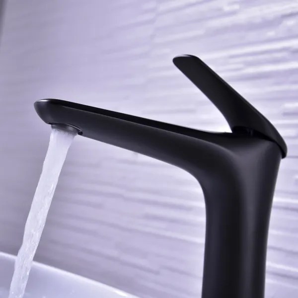 Rubinetto Alto Lavabo Bagno Ottone Nero Opaco