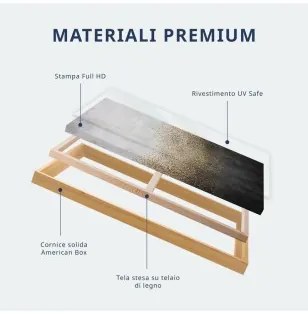 Quadro Magnolia Reflection (1 Part) Narrow In cornice nera di legno 120x40
