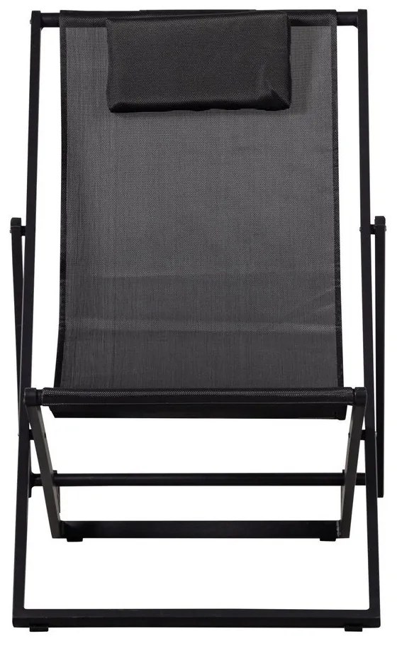 Sedia a sdraio da giardino pieghevole in metallo nero Esper - Exotan