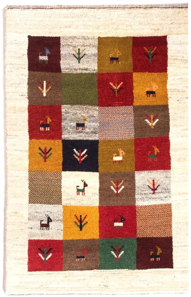 Gabbeh Tappeto 80 x 120 Beige (Iran) Annodato A Mano