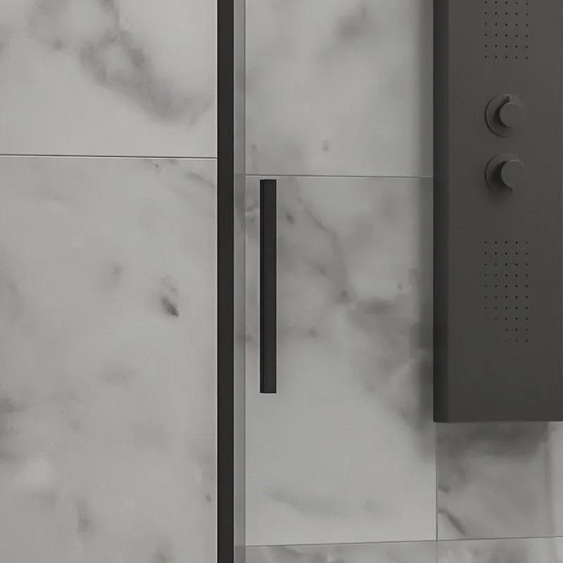 Kamalu - porta doccia 110 cm colore nero vetro 6 mm altezza 200h | kla4000n