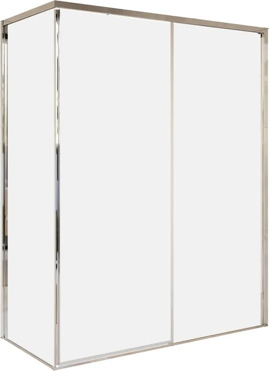 Lato fisso per box doccia Top H 200cm X 77-79cm dx  Sp. 8 mm vetro trasparente profilo nero