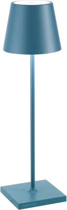 Zafferano Poldina Pro blu avio lampada da scrivania senza fili