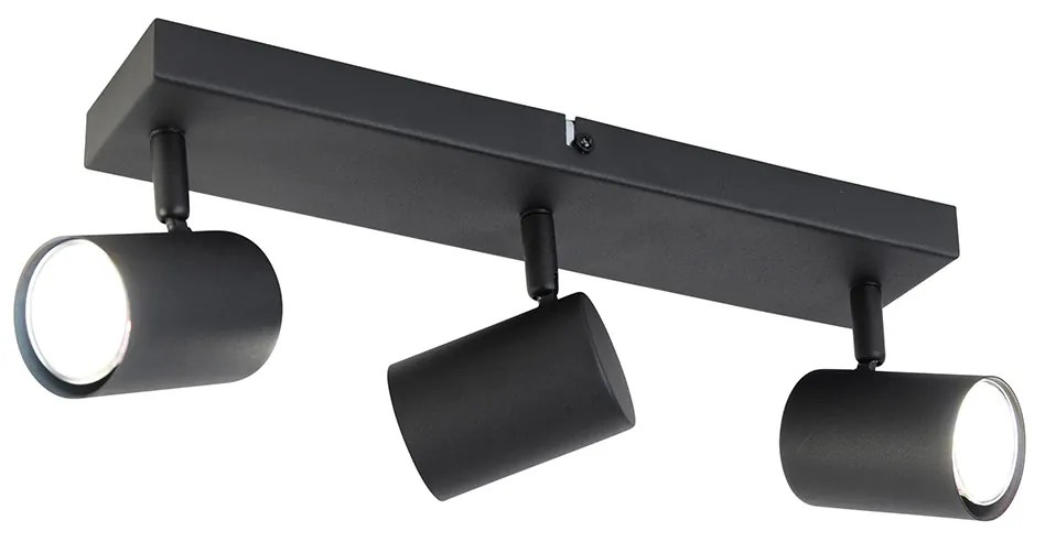 Plafoniera intelligente rettangolare nera incl. 3 GU10 Wifi - Jeana