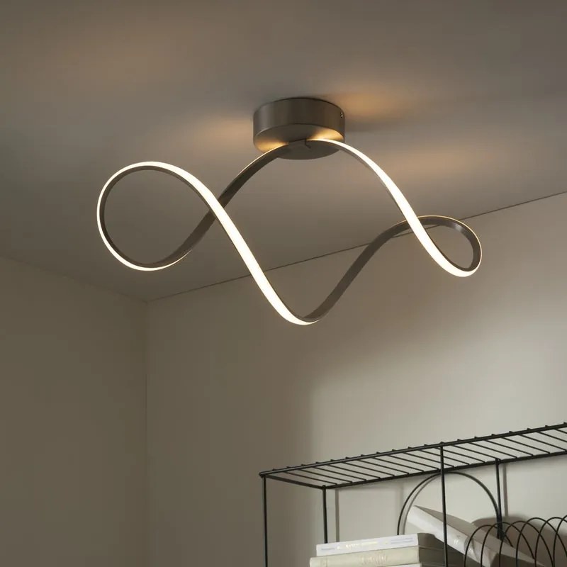 Plafoniera LED Irena Ø 70 cm argento IP20 cct da bianco caldo a bianco freddo con regolazione di temperatura, 3300 lumen INSPIRE