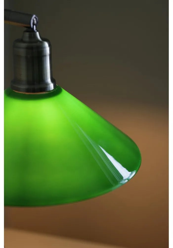 Lampada da tavolo verde e color ottone con paralume in vetro (altezza totale 49 cm) Vela – Markslöjd