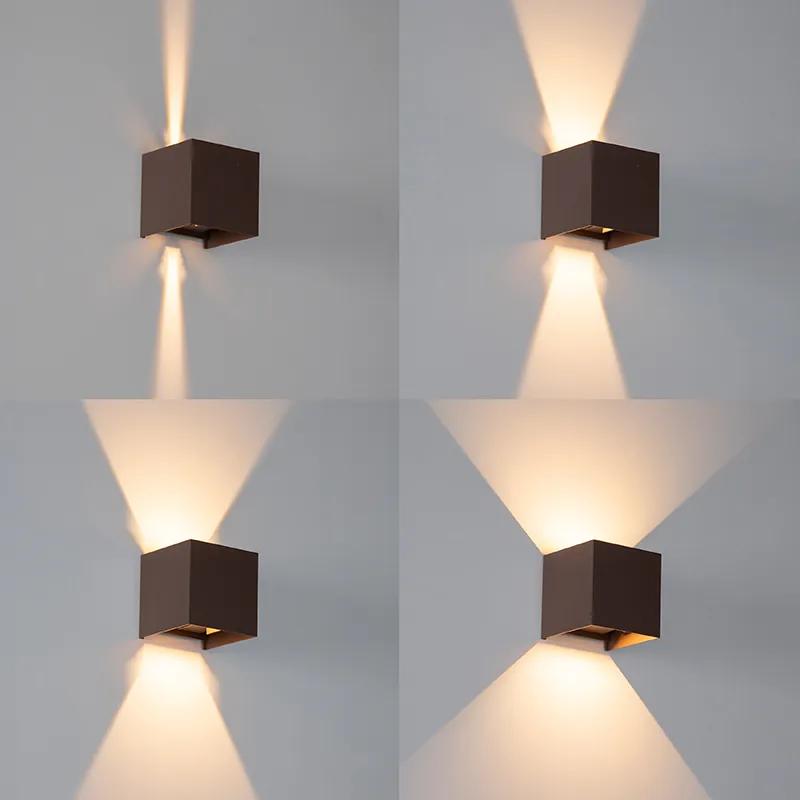 Lampada da parete per esterni marrone ruggine con LED a 2 luci IP54 - Edwin