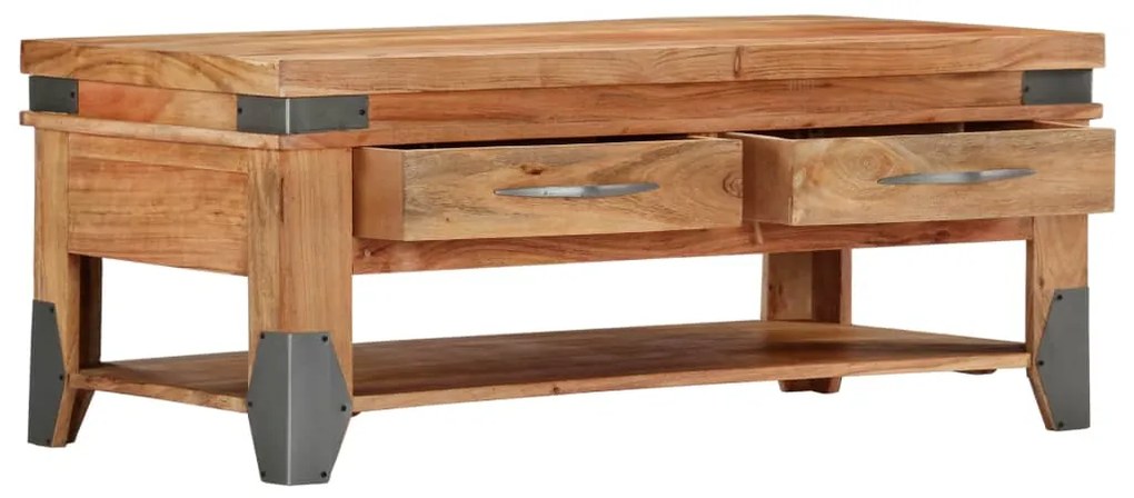 Tavolino da Caffè 110x52x45 cm in Legno Massello di Acacia