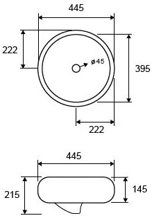 New Line Bowl Lavabo Tondo 44,5 Cm Da Appoggio In Porcellana Bianca