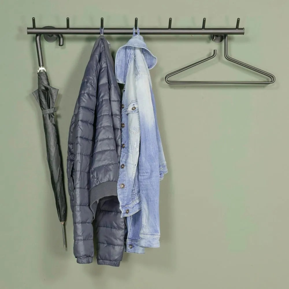 Attaccapanni da parete nero in metallo 80 cm Odin – Spinder Design