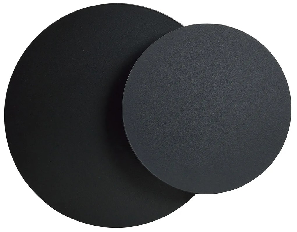 Applique 1 Luce A Disco Con Base In Acciaio Nero