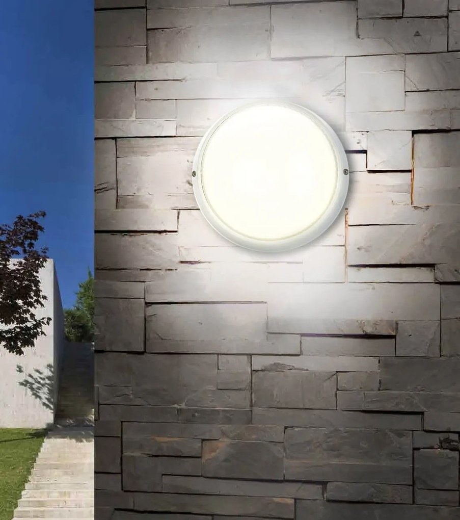 Plafoniera E27 IP54 Bianca Ø258mm Colore Bianco