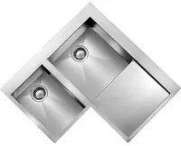 Lavello FILOQUADRA MIX ad angolo 2 vasche sinistre+ gocciolatoio ACCIAIO INOX 012968.S2.01.2033