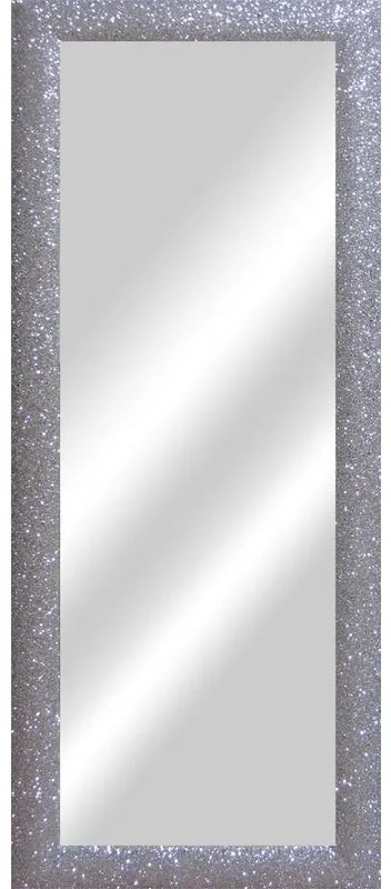 Specchio Glitterata rettangolare in legno argento 42 x 132 cm