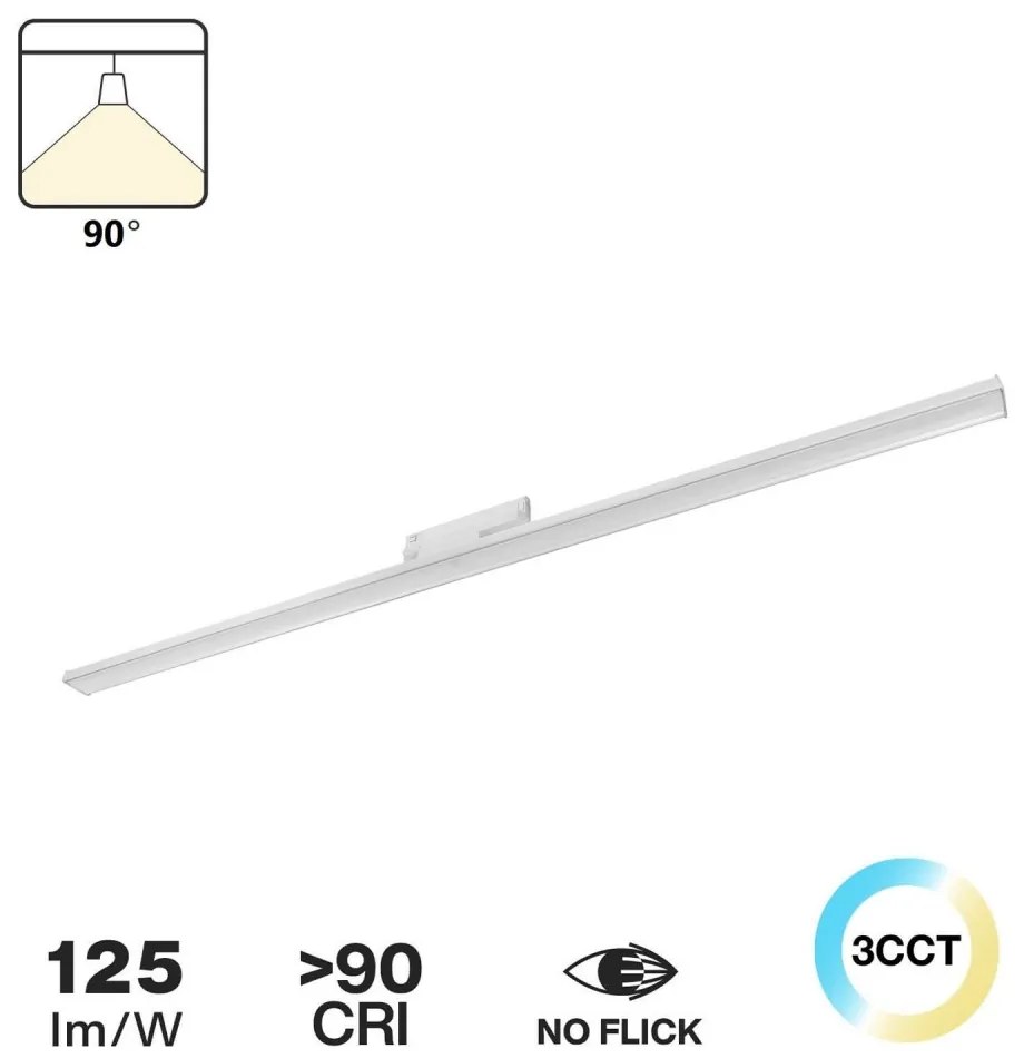 Lampada LED Lineare 42W binario Trifase 120cm 90° con driver Philips Colore Bianco Variabile CCT