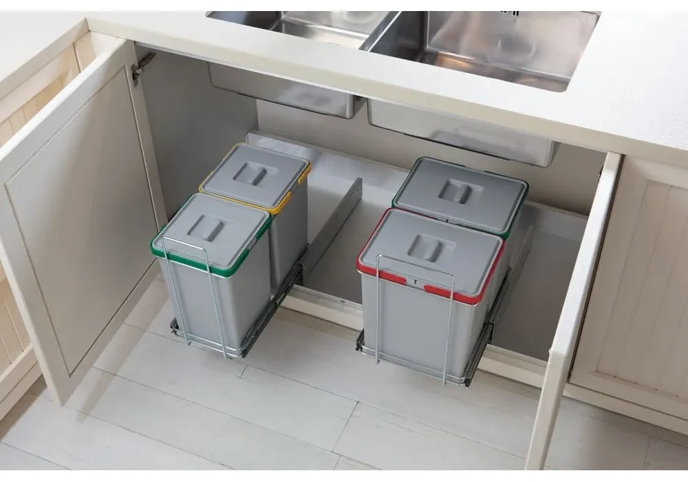 Bidone in plastica per rifiuti differenziati/incasso 60 l Ecofil - Elletipi