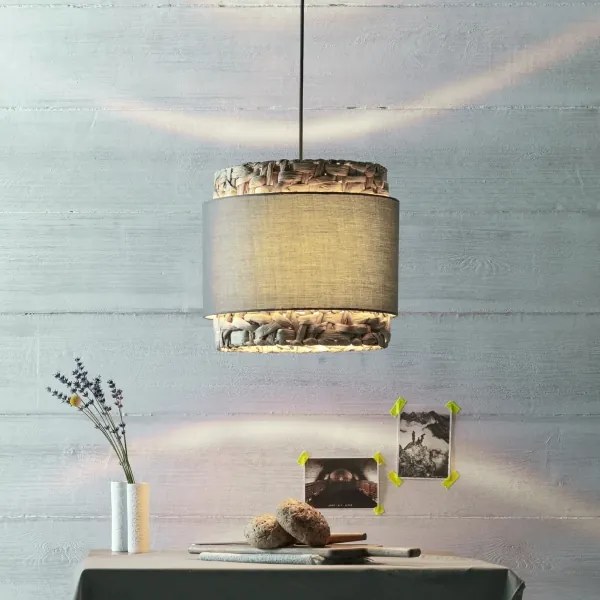 Brilliant - Lampadario a sospensione con filo WATERLILLY 1xE27/60W/230V diametro 35 cm grigio