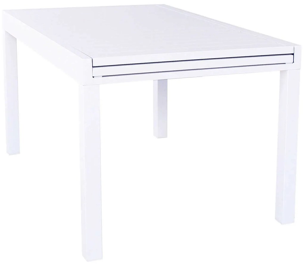 JERRI - set tavolo in alluminio cm 135/270 x 90 x 75 h con 8 poltrone Jessie