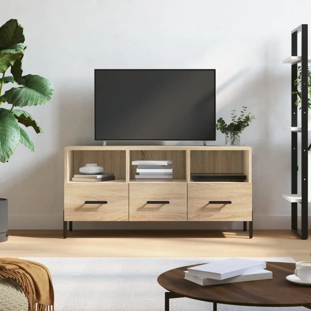 Mobile porta tv rovere sonoma 102x36x50 cm in legno multistrato