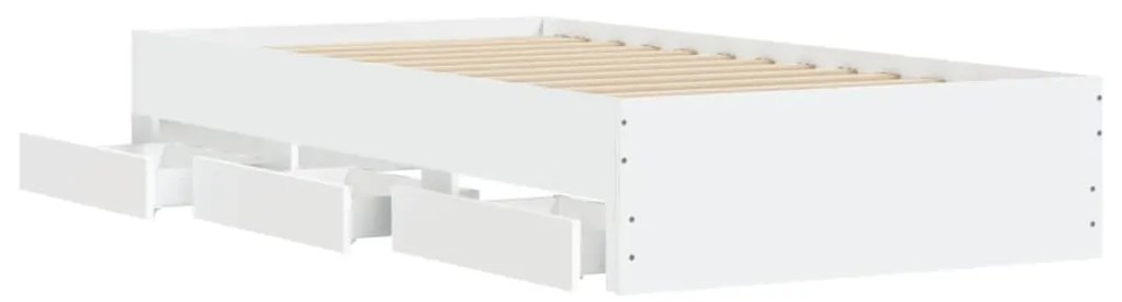 Giroletto con cassetti bianco 90x200 cm in legno multistrato
